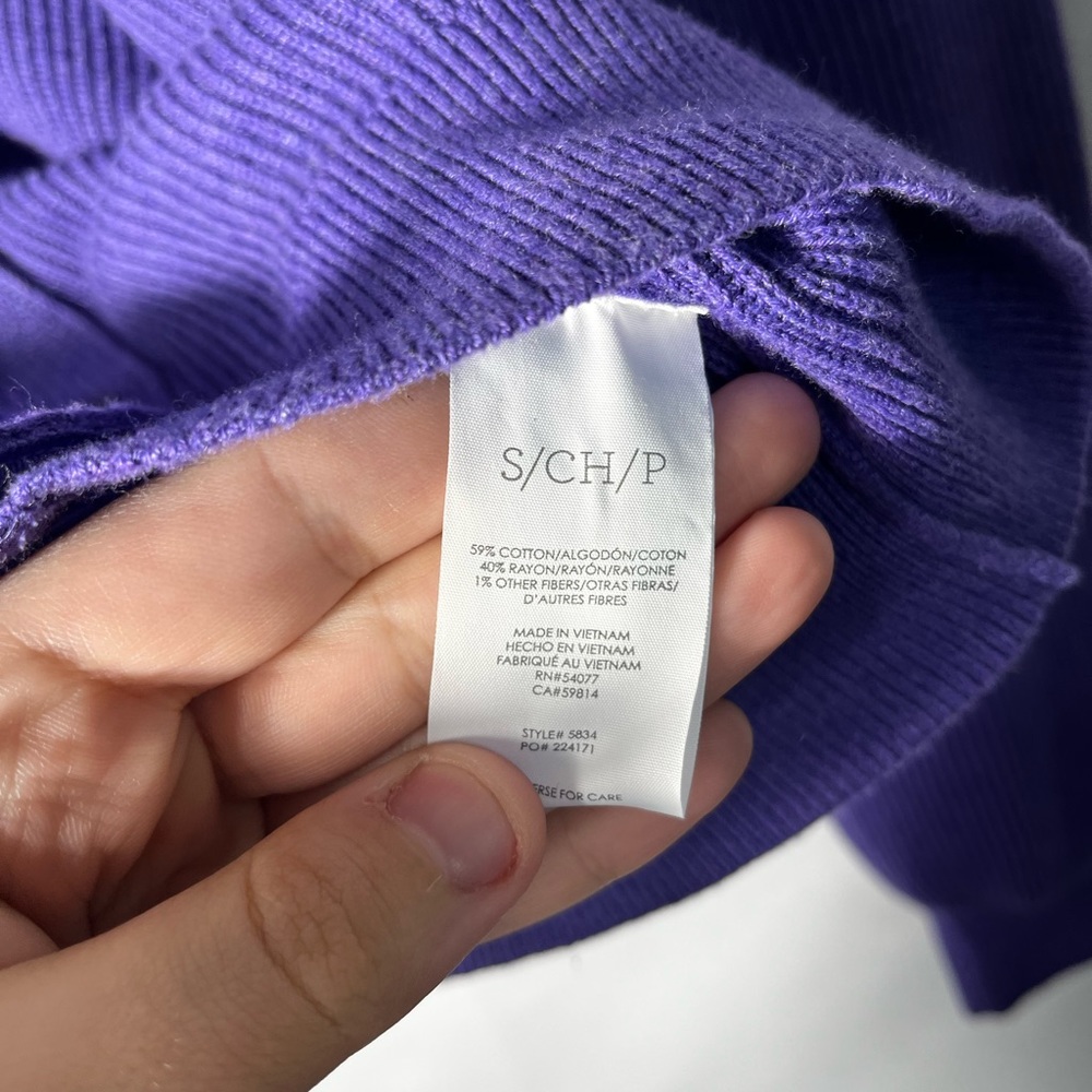 Cabi Sunday Cardigan Ribbed Purple Violet Size Small - Picture 5 of 7